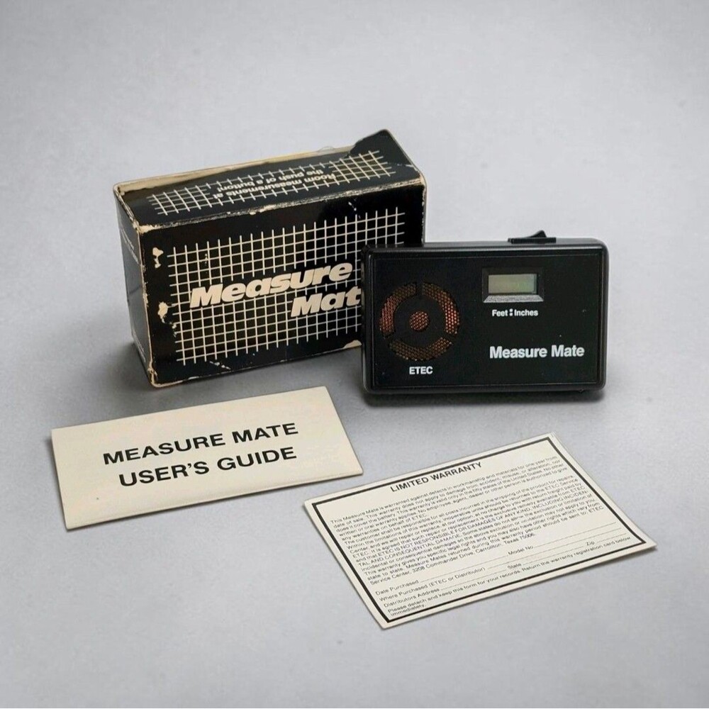 Vintage 1987 ETEC Measure Mate Digital Measuring Tool w/ Box & Manual Works
